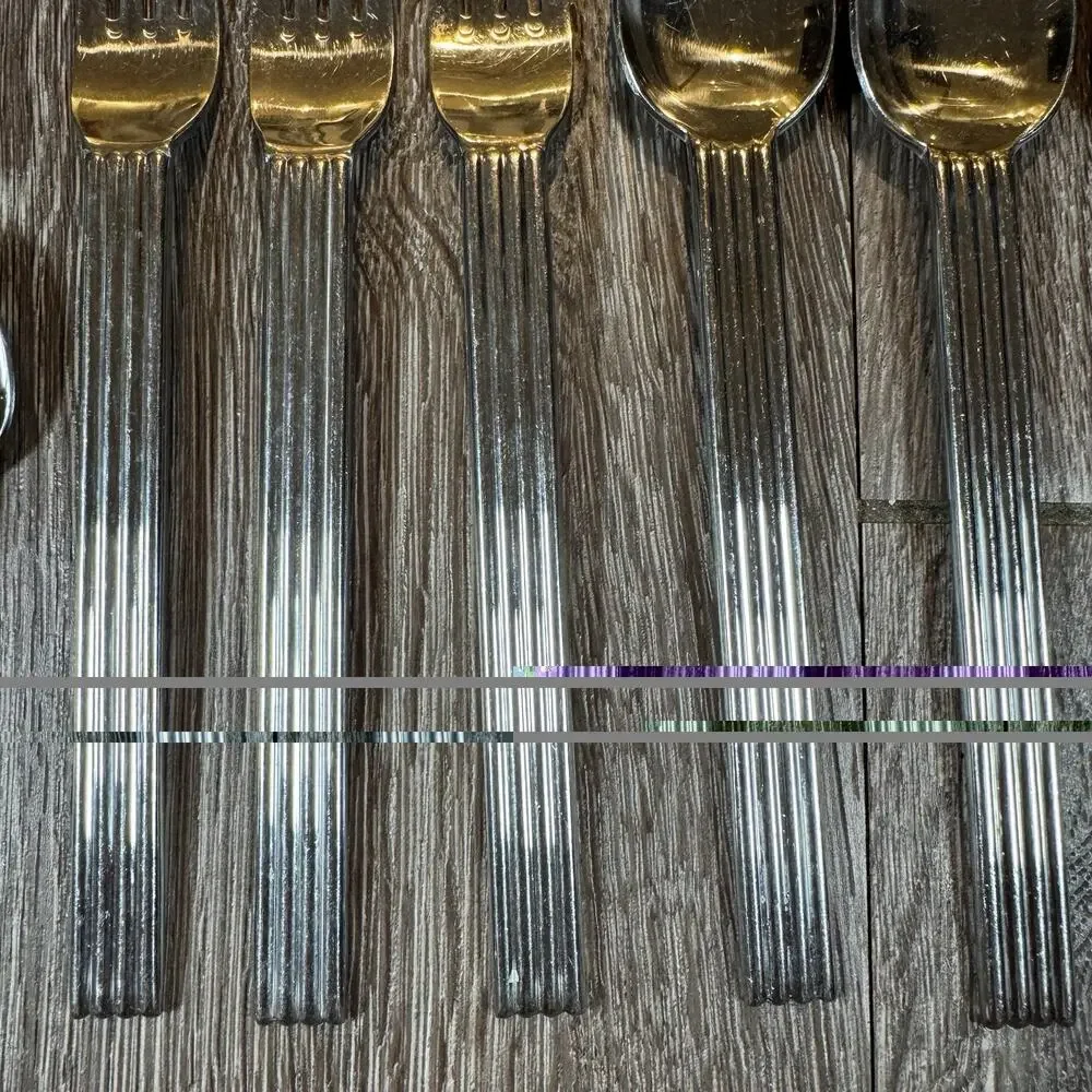 Lot of 13 IKEA Strateg Knives Spoons Forks Flatware Ribbed Ehlen Johansson 1990s
